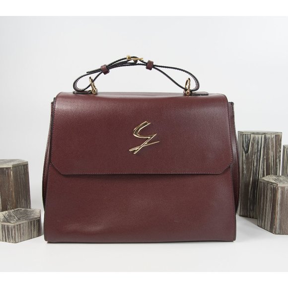 Gattinoni Vintage Wine Italian Leather Satchel Bag - Picture 1 of 9